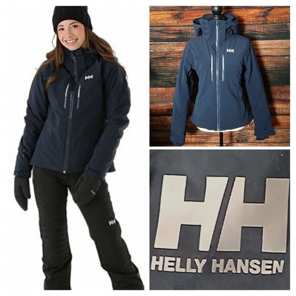 Helly Hansen XS Alphelia Lifaloft Ski Jacket Navy 65676 Waterproof Insulated - Picture 1 of 16
